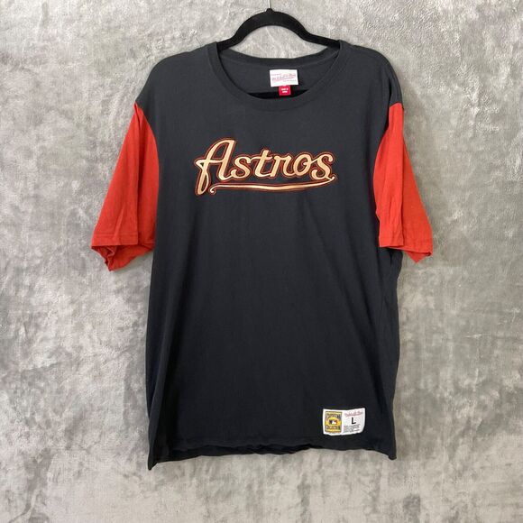 Mitchell & Ness MLB ~ T-Shirt size L Houston Astros Thick Stitched Embroidered - Picture 1 of 11